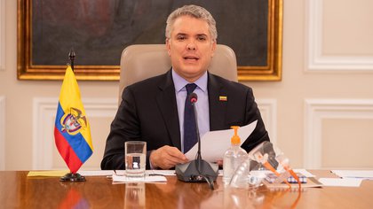 Imagen de apoyo de El Presidente Ivan Duque Marquez anuncio la llegada del primer lote de vacunas al pais