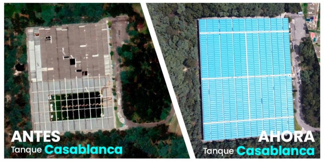 Imagen de apoyo de  Cambio extremo del tanque de agua mas grande de Bogota