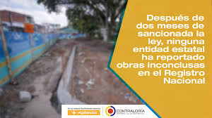 Imagen de apoyo de Despues de dos meses de sancionada la ley ninguna entidad estatal ha reportado obras inconclusas en el Registro Nacional