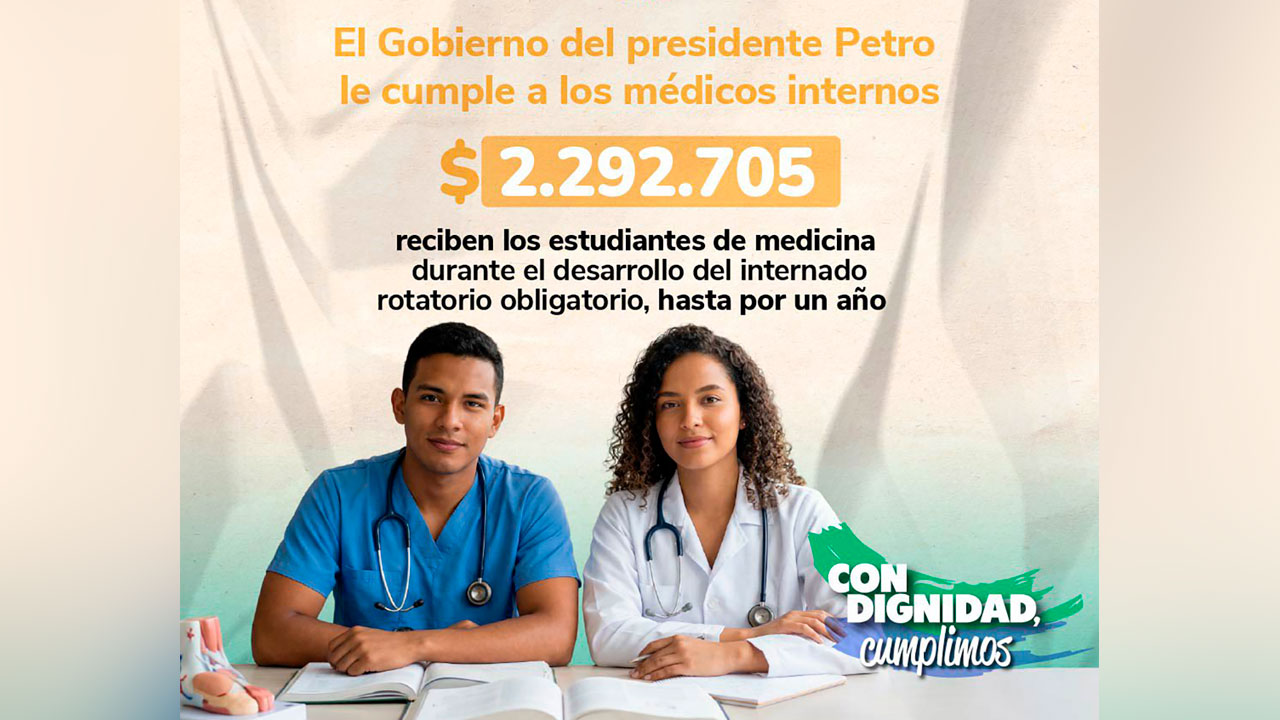 Imagen de apoyo de  Hoy tienen salario vital es una orden de la Constitucion presidente Gustavo Petro en el inicio de la remuneracion a internos de medicina en Colombia
