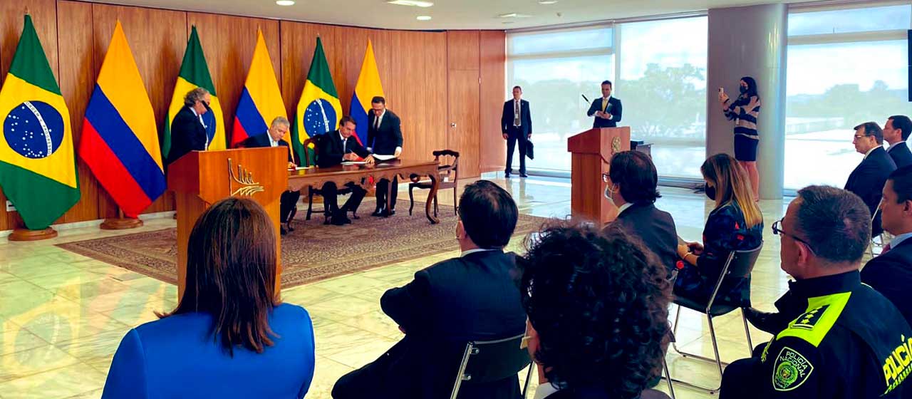 Imagen de apoyo de  Colombia y Brasil firman siete acuerdos de cooperacion en la Visita Oficial del Presidente Duque