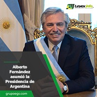 Imagen de apoyo de  Alberto Fernandez asumio la Presidencia de Argentina