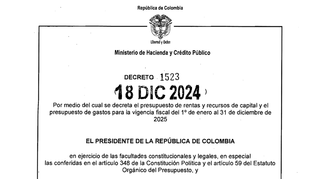Imagen de apoyo de  Presupuesto General de la Nacion para el 2025 sera de 511 billones