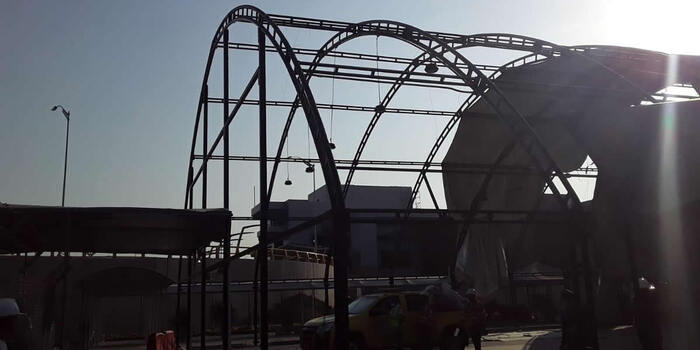 Imagen de apoyo de  Carpa de antigua zona checkin del Aeropuerto Ernesto Cortissoz para atender casos relacionados con COVID19