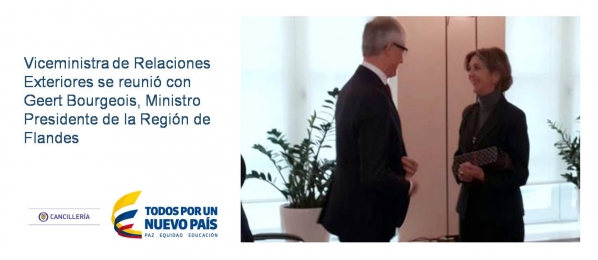 Imagen de apoyo de  Viceministra de Relaciones Exteriores se reunio con Geert Bourgeois Ministro Presidente de la Region de Flandes