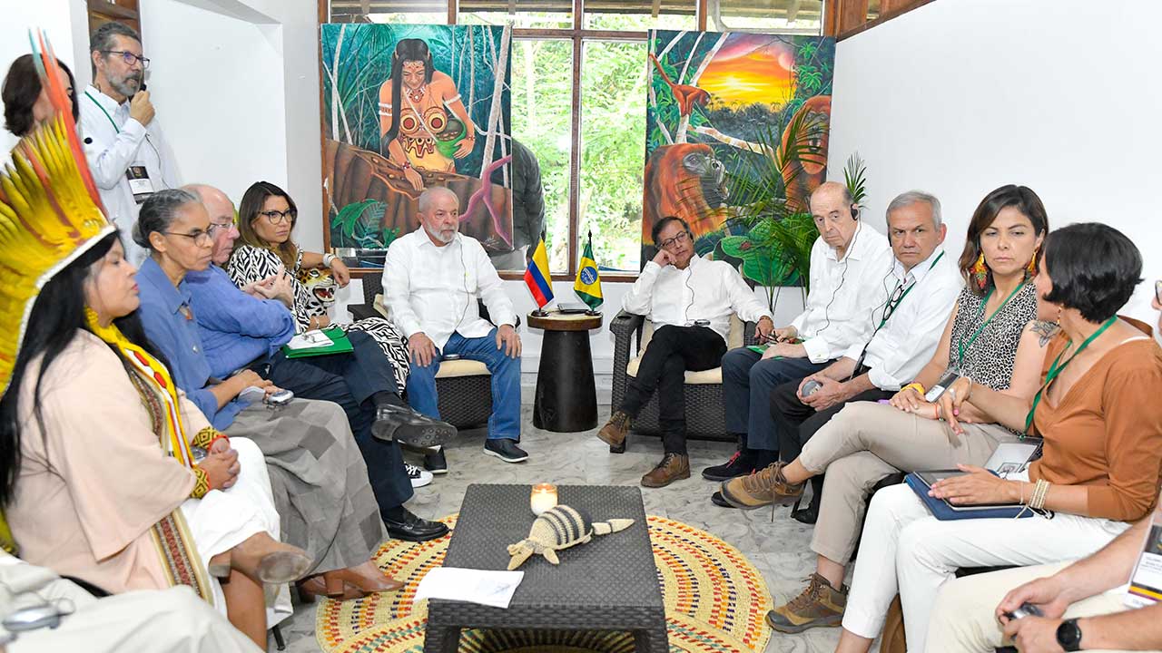 Imagen de apoyo de  Presidentes Petro y Lula da Silva lideran en Leticia reunion tecnico cientifica que busca revertir deterioro de la Amazonia