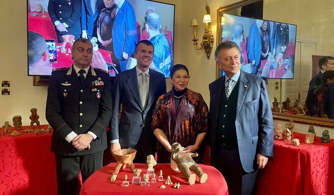 Imagen de apoyo de  Italia restituye a Mexico 101 piezas arqueologicas del patrimonio cultural