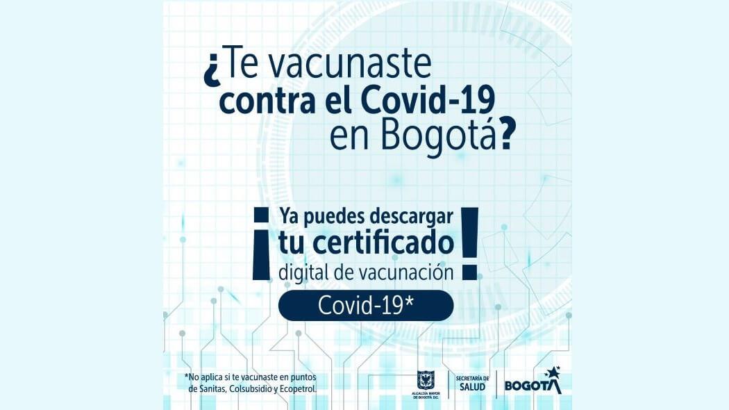Imagen de apoyo de Bogota primera ciudad con certificado digital de vacunacion COVID