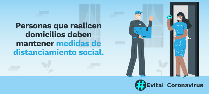 Imagen de apoyo de  Personas que realicen domicilios deben mantener medidas de distanciamiento social