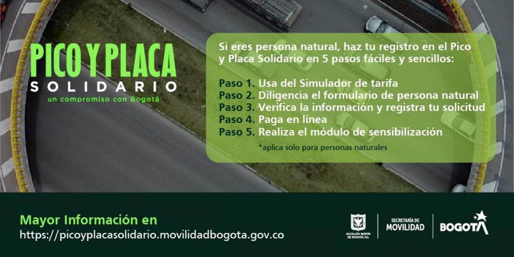 Imagen de apoyo de  Como registrarse y pagar el Pico y Placa Solidario en Bogota