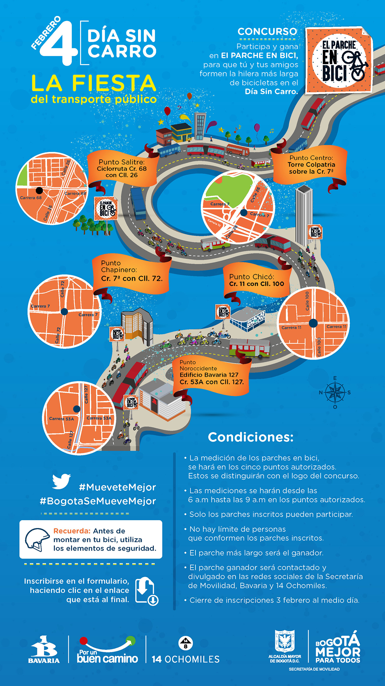 Imagen de apoyo de  El Parche en Bici concurso para promover el uso de la bicicleta en Bogota