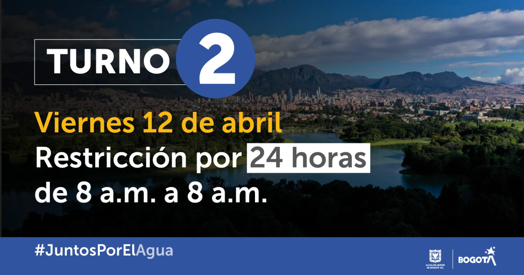 Imagen de apoyo de  Turno dos de racionamiento de agua en Bogota