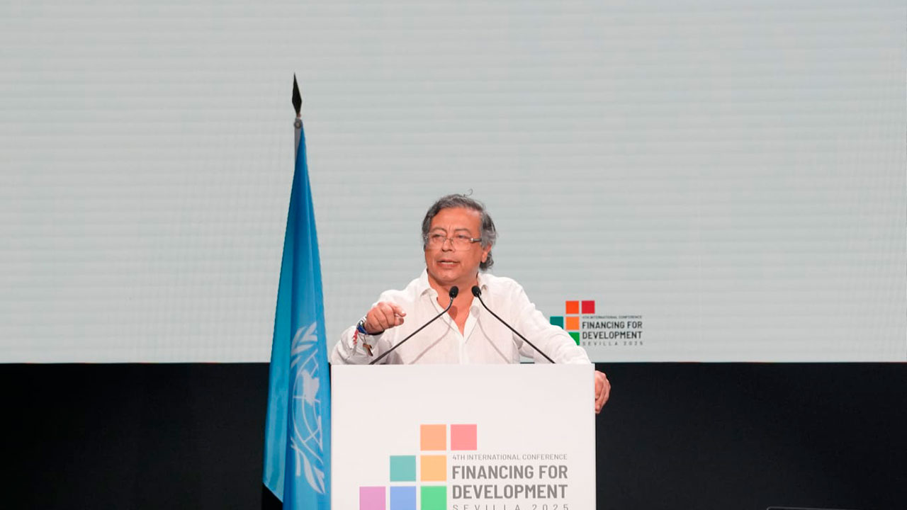 Imagen de apoyo de  Presidente Petro hablo de la crisis climatica y la Inteligencia Artificial en la Cuarta Conferencia sobre Financiacion al Desarrollo de la ONU en Sevilla Espaa