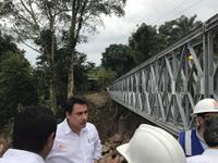 Imagen de apoyo de  Gobierno Nacional habilita puente metalico provisional sobre quebrada Hoya Grande en Boyaca